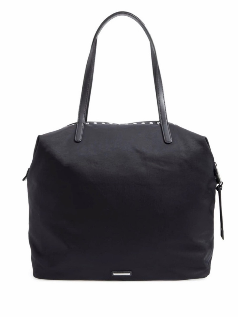 Rebecca Minkoff Black Canvas Tote with Leather Straps